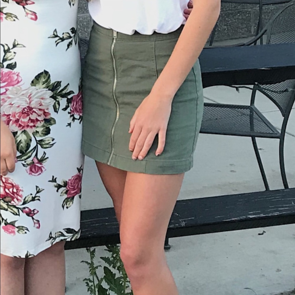 Olive Green Mini Skirt